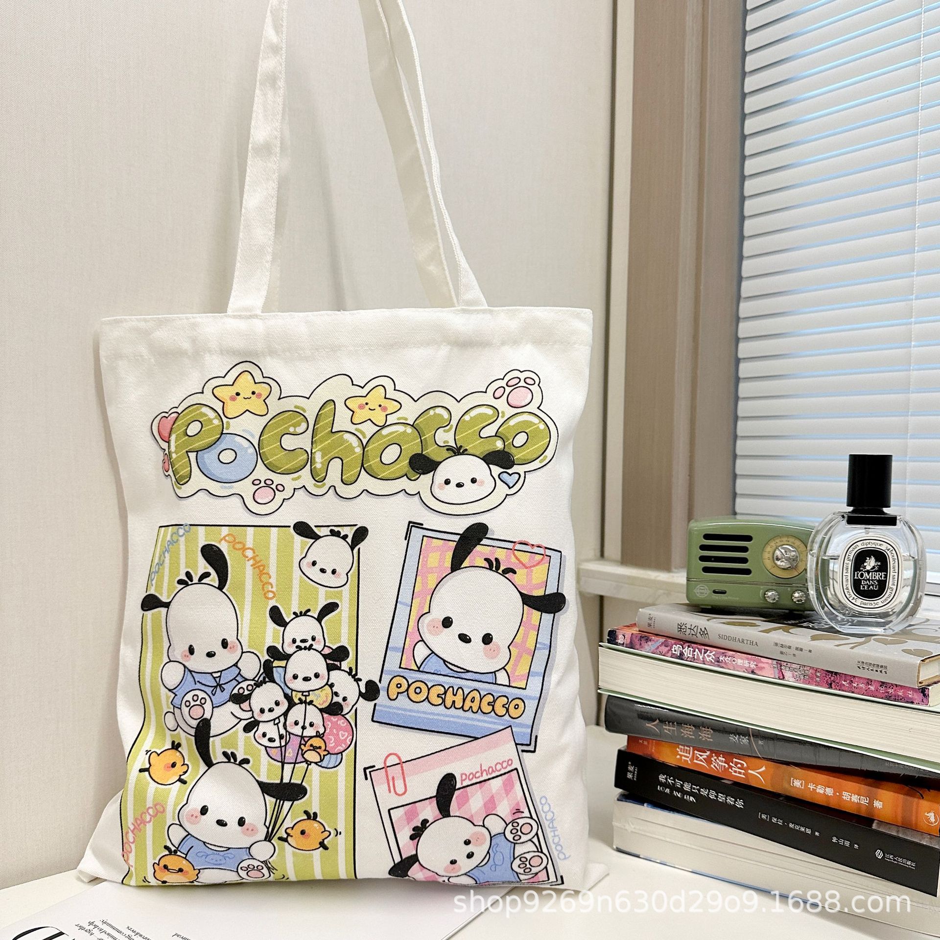 库洛米帆布包玉桂狗可爱大容量单肩购物书包帕洽狗补习袋新款现货