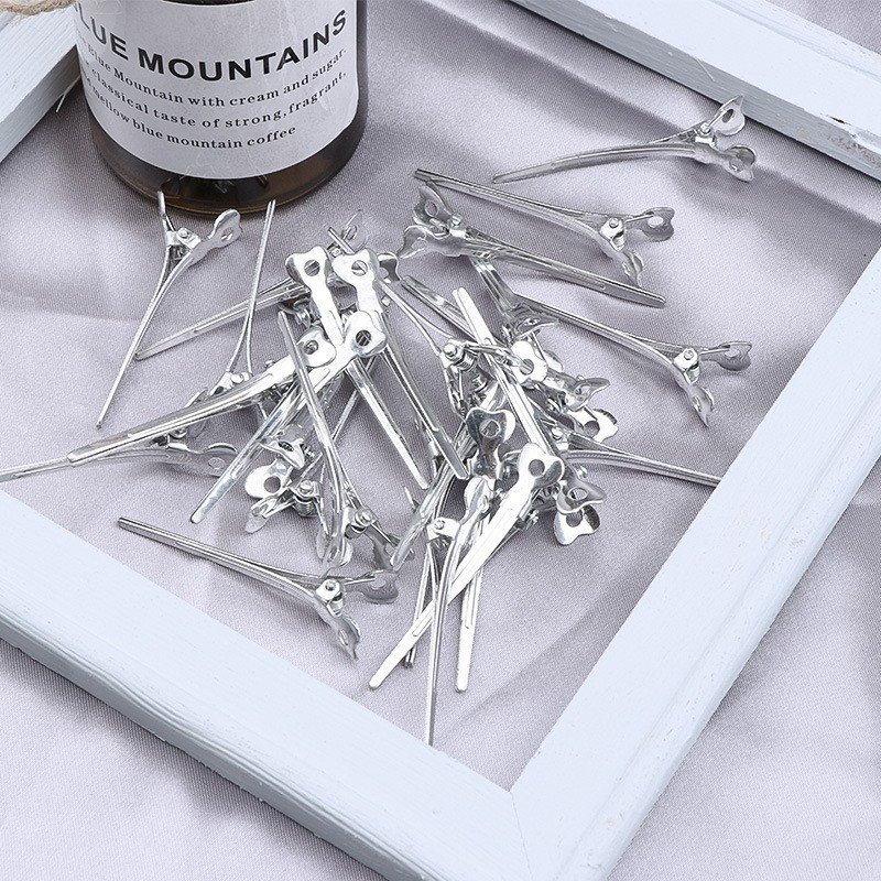 影楼盘发电镀银铝夹美发定位鸭嘴夹夹新娘造型夹发夹刘海2025新款