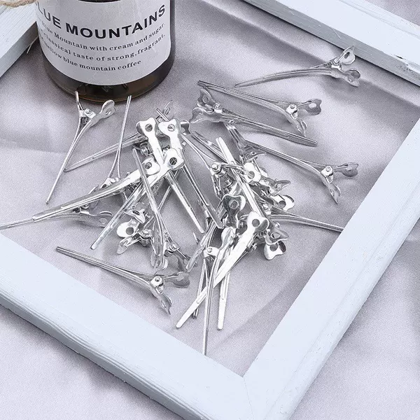 Silver-Plated Aluminum Hair Styling Duckbill Clips for Bridal Hairstyles, Bangs Clips, 2025 New Model