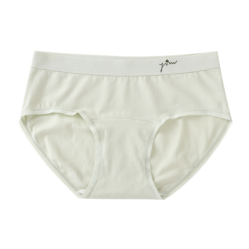 Japanese sweet and simple pure cotton underwear for women mid waist breathable lengthened and elevated antibacterial bottom crotch for girls briefs