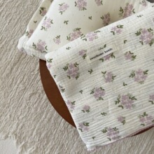 韩系碎花清新ins风博主种草纯棉A类四层纱布宝宝午睡盖毯包巾毯子