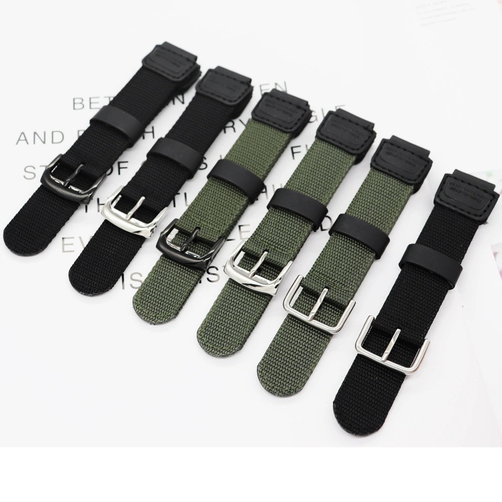 Подходной нейлоновый ремешок 16 мм зеленый открытый спортивный холст выпуклый ремешок для часов DW5600 GA110