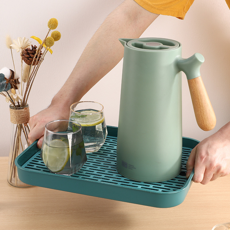 bandeja de té, bandeja doméstica de lujo ligera, drenaje moderno, pequeños utensilios de té exquisitos y simples, estilo chino, cocina de la sala de estar nórdica