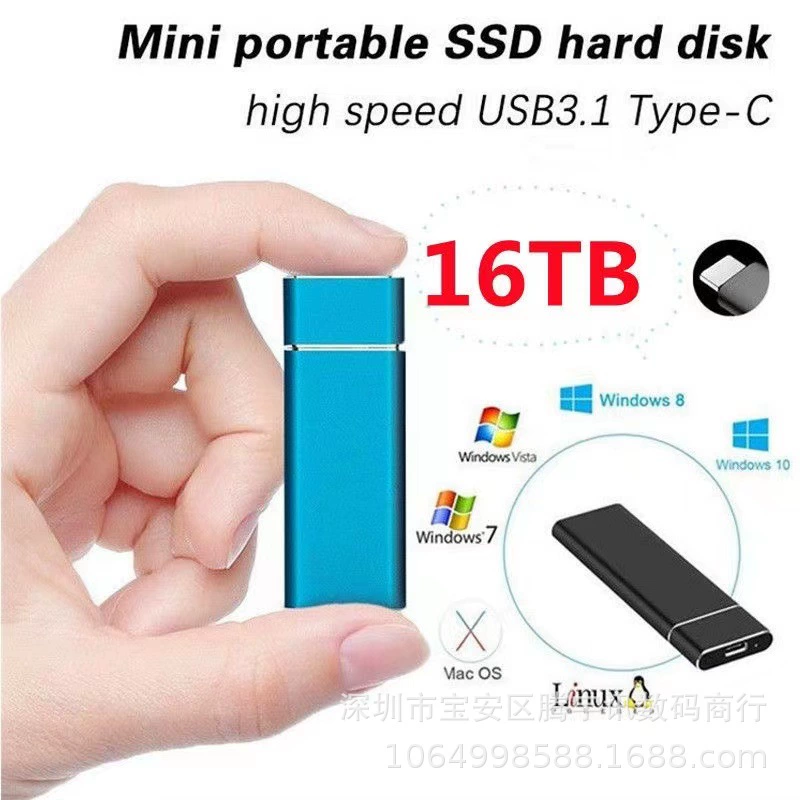 SSD USB3.1 высокоскоростной портативный твердотельный накопитель 16TB 14T 10T 8T 4T кросс-граница предназначен для расширения обновления