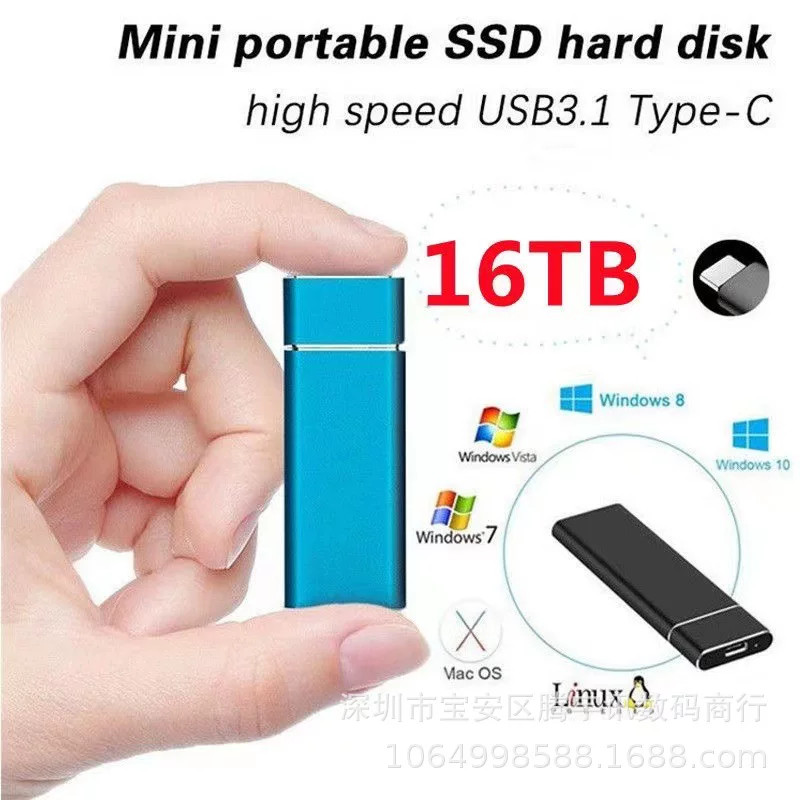 SSD USB3.1 высокоскоростной портативный твердотельный накопитель 16TB 14T 10T 8T 4T кросс-граница предназначен для расширения обновления