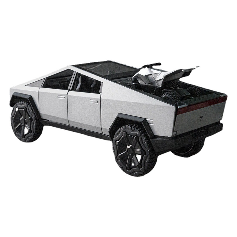 (Caja de espuma) Modelo de coche pickup Tecla de aleación a escala 1:24 con sonido y luz, modelo de coche de retroceso, coche de juguete para niños.