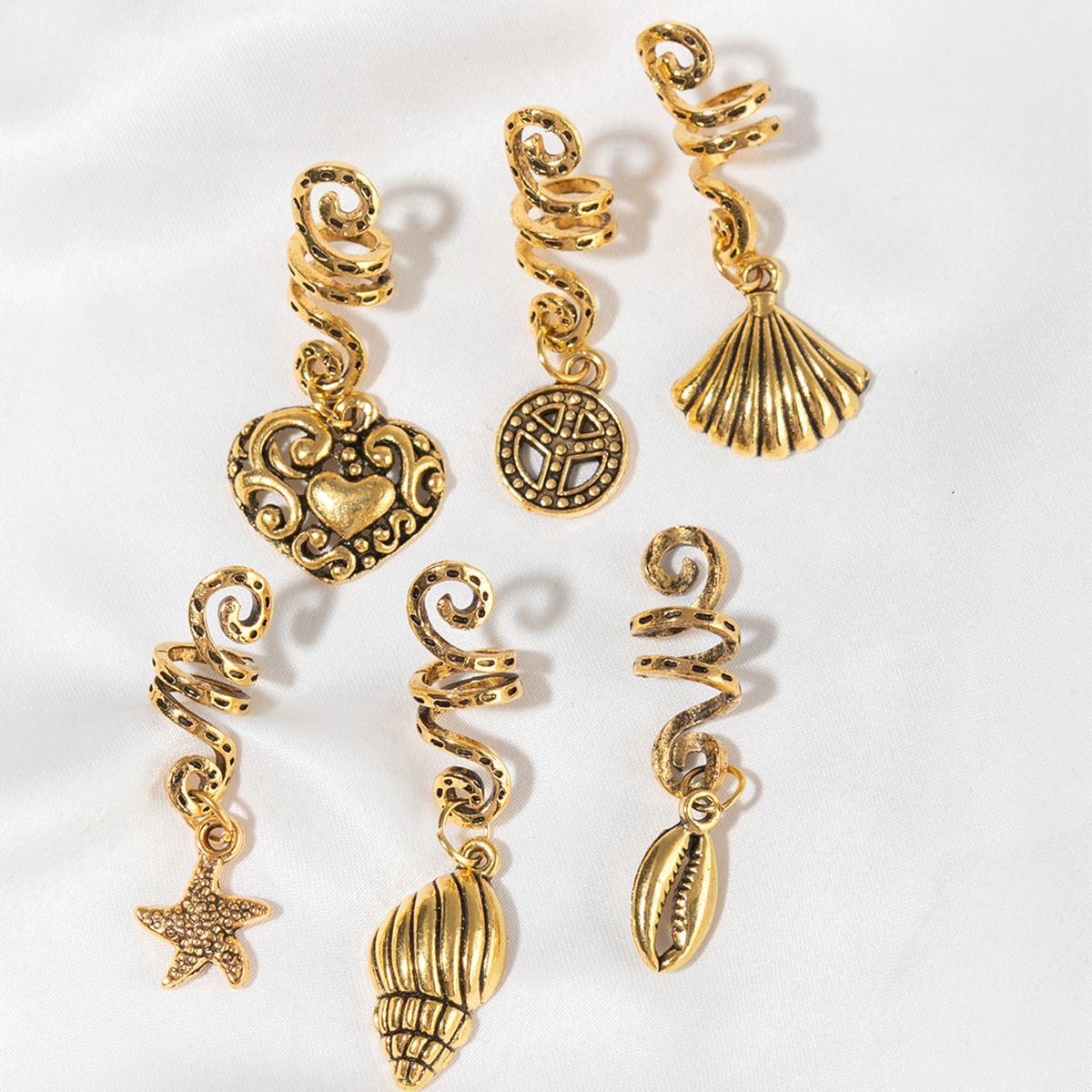 Alloy Material Leaf Pattern Women'S Gender Simple Style Leaf Alloy Plating Hair Buckle 6 Pieces