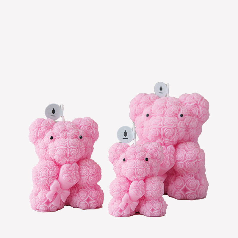 Ventas transfronterizas calientes de alto nivel rosa osos de incienso romántico adorable decoraciones de San Valentín regalos de mano al por mayor