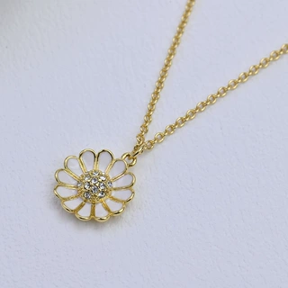 雏菊珐琅釉彩工艺设计太阳花项链百搭轻奢小众高级感清新花朵颈链