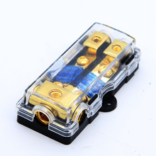 汽车音响改装低音炮功放电源线一分二保险座一出二保险盒保险管胆