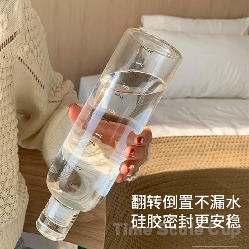 Amazon borosilicato resistente a altas temperaturas alto valor de color con escala transparente neto rojo moda creativa leche té taza bebida