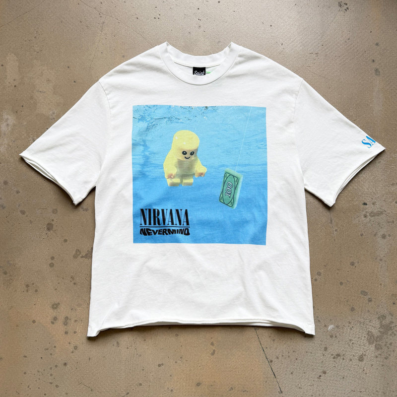 Saint Nirvana Band Lego Three-Party Collaboration Usd Baby Washable Short-Sleeve T-Shirt
