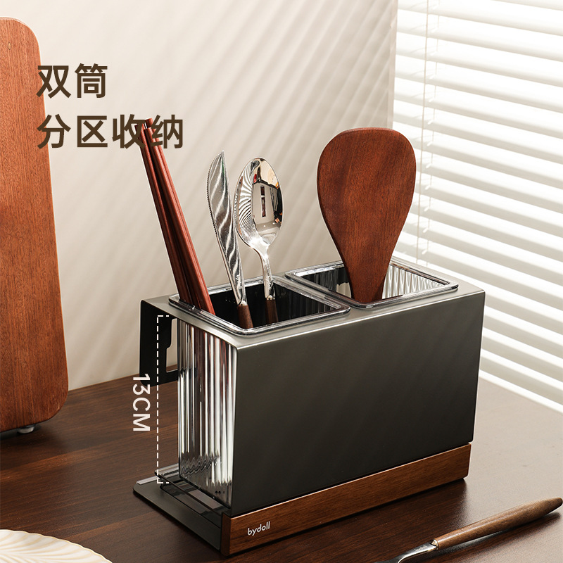 Bydoll ventosa tubo de palillos caja de almacenamiento de jaula de palillos de cocina montada en la pared canasta de palillos de alta gama para el hogar estante de barril