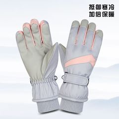 Gloves for men and women, winter touch screen ski gloves, outdoor waterproof, windproof, warm cycling, full finger plus velvet mountaineering foreign trade