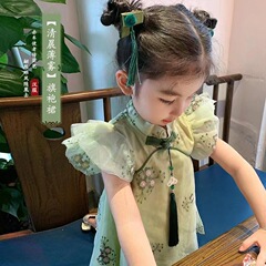 Girls' cheongsam summer children's costume skirt thin baby one-year-old dress super fairy Tang suit Chinese style vest dress