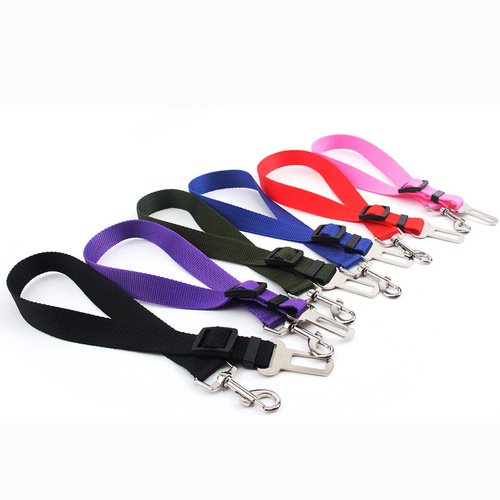 Car pet safety belt socket car pet leash pet dog car seat belt nylon multi-color