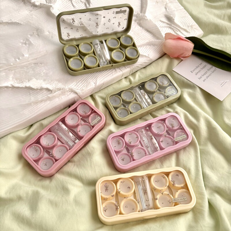 Ins with Mirror Tulip Flower Contact Lens Box Companion Care Box Contact Lens Box As4402 Four Pack Ins with Mirror Tulip Flower Contact Lens Box Companion Care Box Contact Lens Box As4402 Four Pack