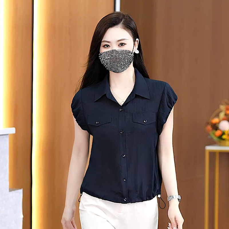 爆款气质衬衣女法式小资小上衣2025夏日轻薄短袖衬衫今年流行小衫|undefined