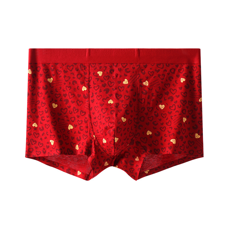 Este año de la vida, ropa interior de hombre, estampado de moda, pantalones de impresión, personalidad cómoda, pantalones rojos festivos para hombres.
