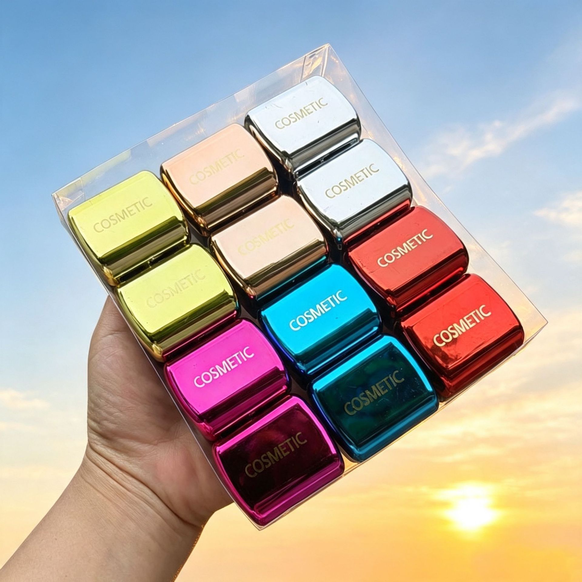 Colorful electroplated square eyebrow pencil sharpener, eyeliner and lip liner special sharpener, portable beauty pencil sharpener wholesale