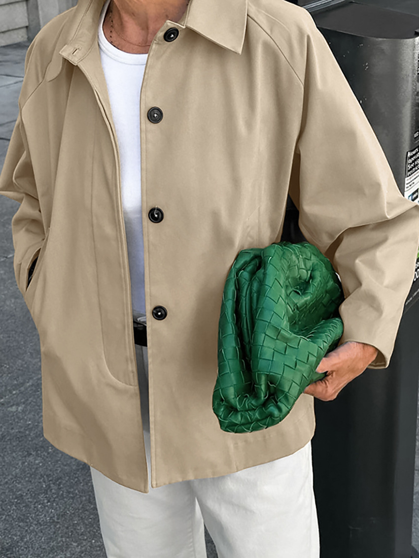 Demi-season khaki trench coat