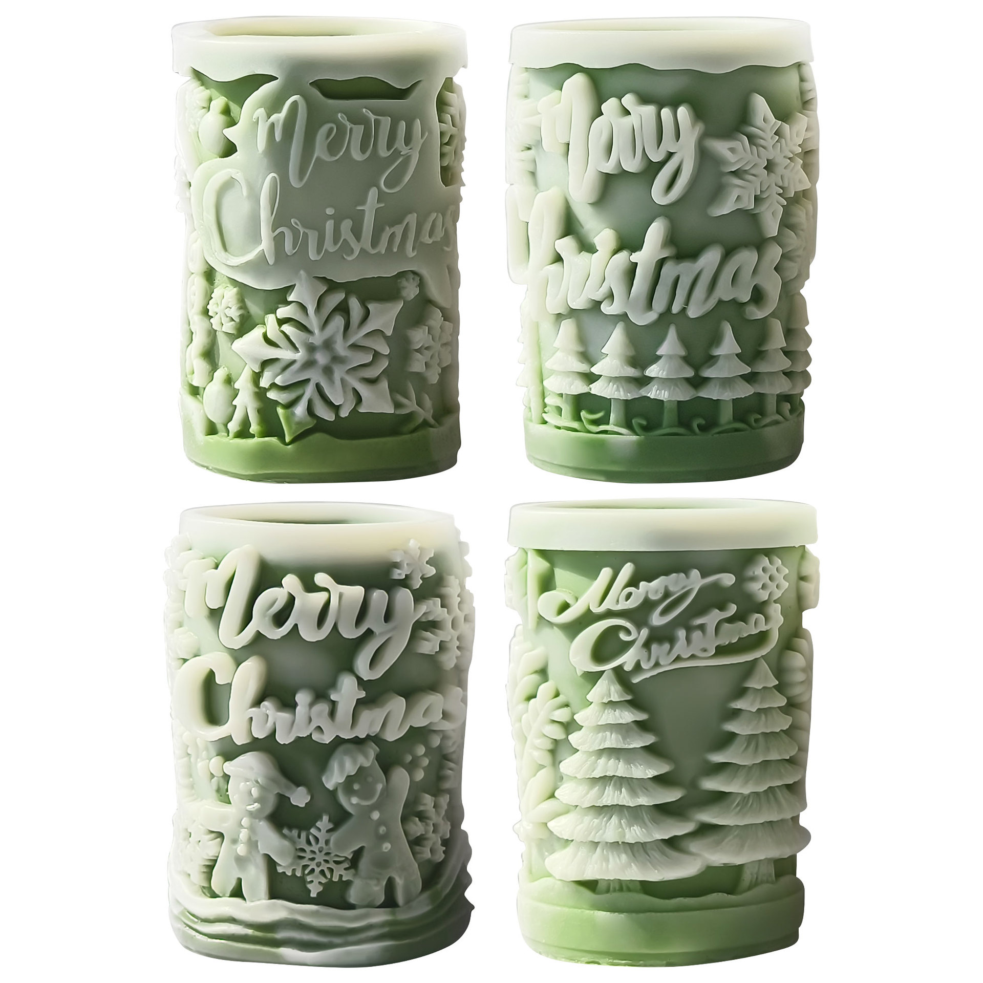 Navidad serie de relieve cilíndrico banana molde DIY árbol de Navidad alce expandir piedra molde de banda magnética