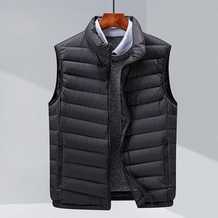 Lightweight down vest men's autumn and winter warm waistcoat stand collar casual white duck down vest fashion brand men's clothing