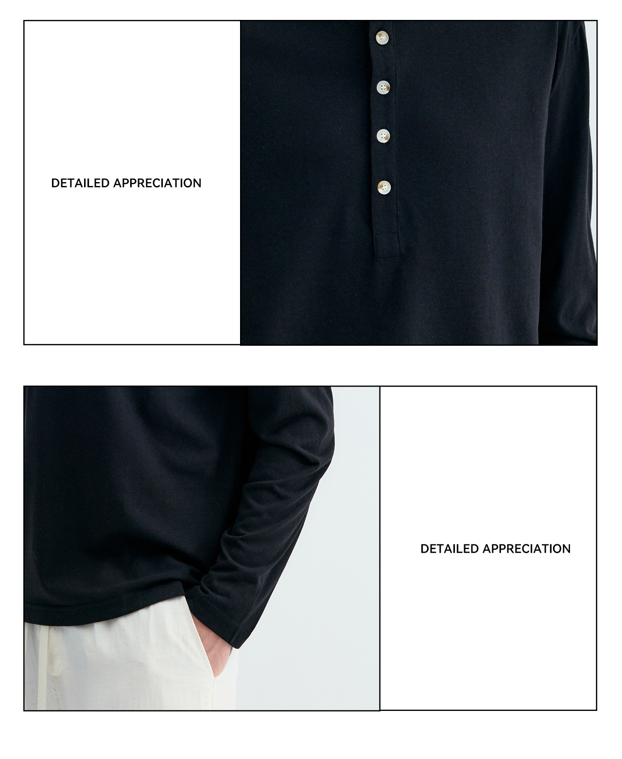 UNF 250g Henry Neck Long-Sleeve Tee