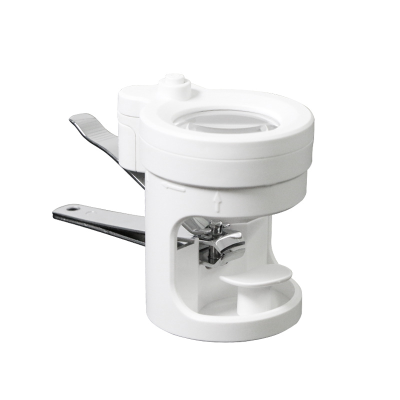 放大镜老年人指甲刀小孩指甲钳带灯指甲剪防飞溅带LED放大镜