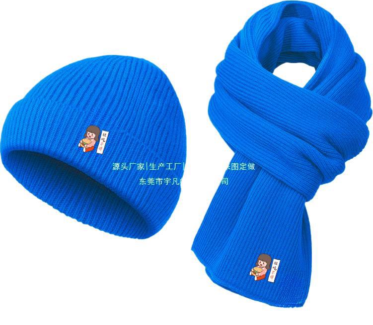 跨境RPET腈纶针织帽子手套装 RPET针织护耳帽手套2件套 定制工厂