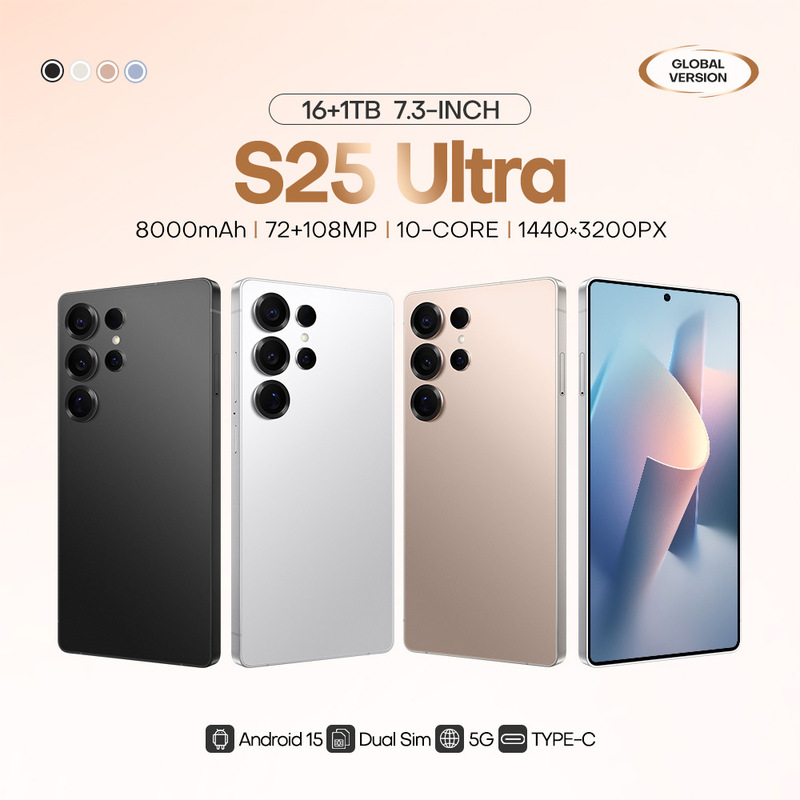 S25Ultra cross-border mobile phone 4G in stock original rubber sleeve 4 64 wireless charging 6.75 inch foreign trade smart phone