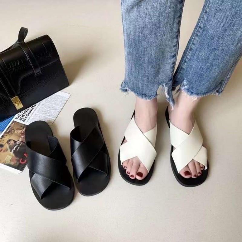 summer flat bottom new simple cross shoes sandals NSHU60388