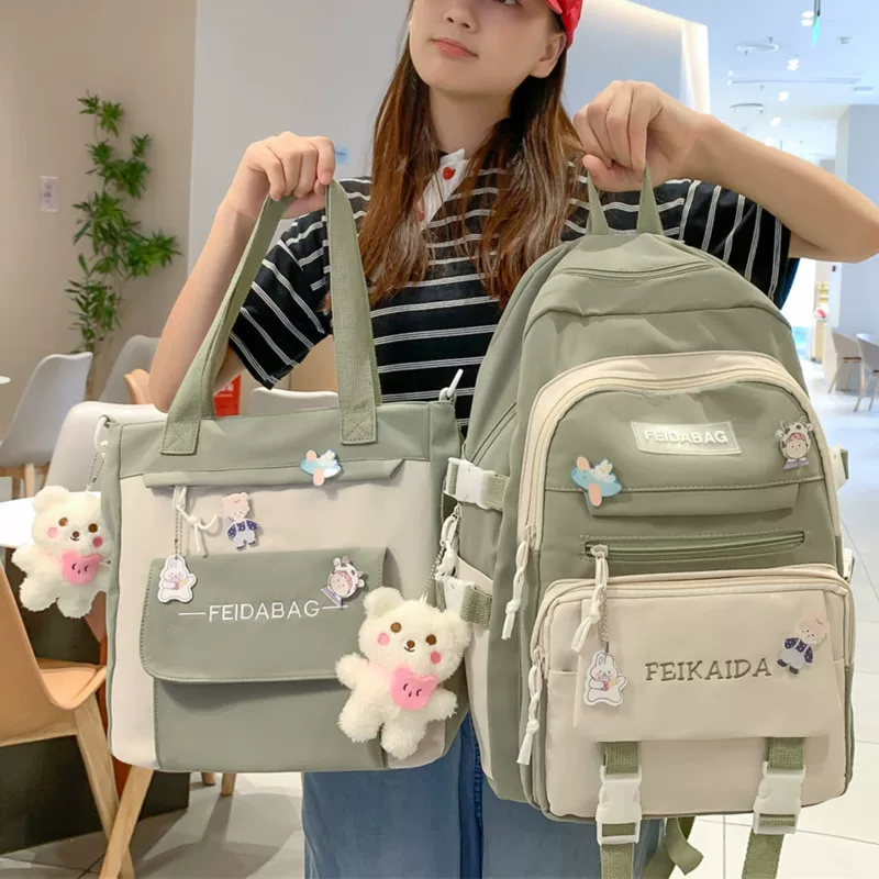 Backpack, capacious fresh cute shoulder bag, for secondary school