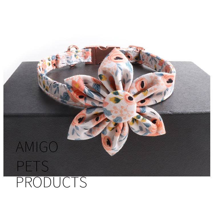 Flower Print Dog Collar 6