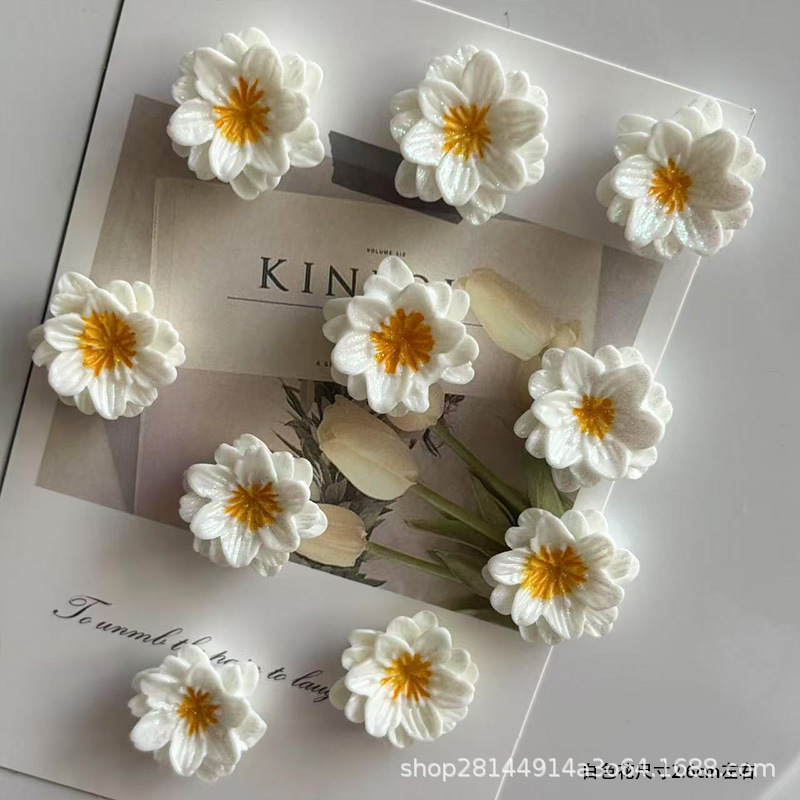 Cross-border New Resin Flower Refrigerator Stickers Creative Cute Small Chrysanthemum Sunflower Home Kitchen Decoration