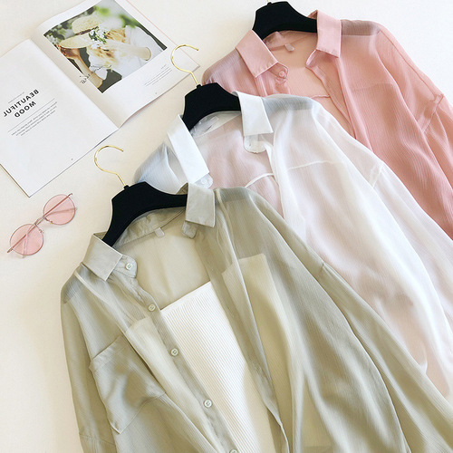 2025 New Summer Sunscreen Shirt Women's Korean Style Lazy Fashion Loose Slimming Matchable Outerwear Women's Fashion