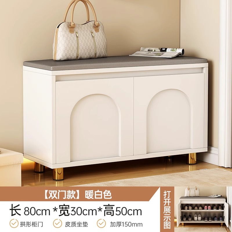 Puerta de entrada para cambiar taburetes de zapatos lujosos de alta calidad almacenamiento se puede sentar en el gabinete de zapatos puerta estrecha simple y moderna con estante de zapatos