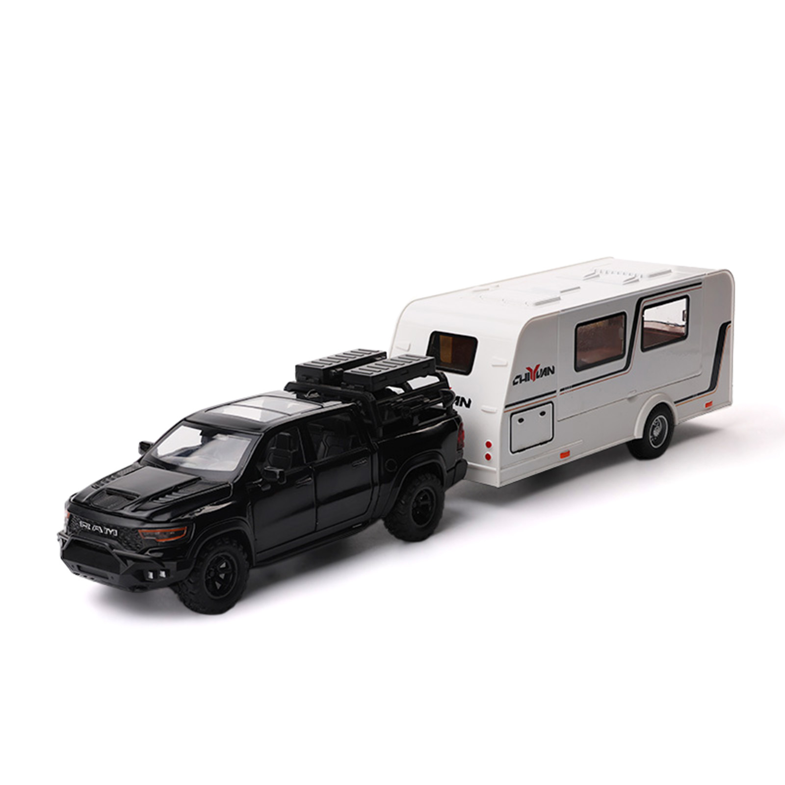 Modelo de vehículo todoterreno de aleación a escala 1:32, remolque de mamut realista, decoración para el hogar, coche de juguete con sonido y luz, venta al por mayor.