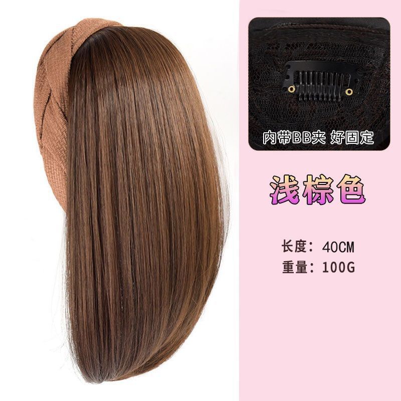 Fijación de cabello para pelucas integradas para mujeres, bloque de cabello para aumentar la cantidad de cabello, artefacto mágico para cubrir el cabello blanco natural, fijación de cabello, cubierta de mitad de cabeza.