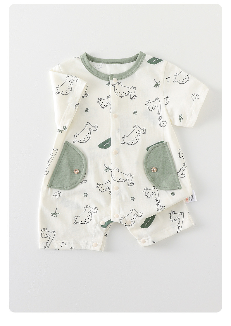 106059819@qq.com Grenouillère pour nouveau-né (0-18 mois), vêtement d'été léger à manches courtes, combinaison pour bébé garçon, tenue d'extérieur fraîche et élégante_voghion.com