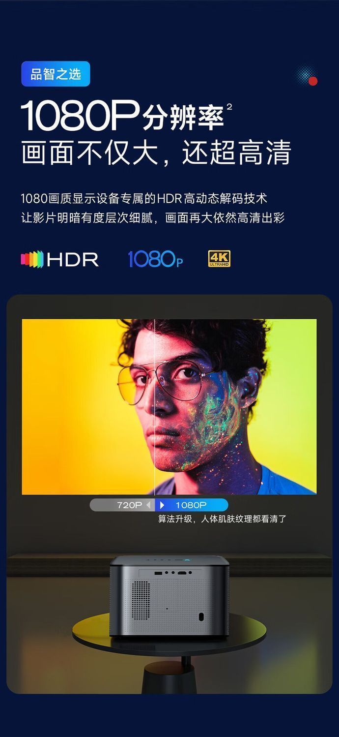 New Short-Focus Projector for Living Room Bedroom Home Theater Dormitory Daytime Use 4K HD Projector