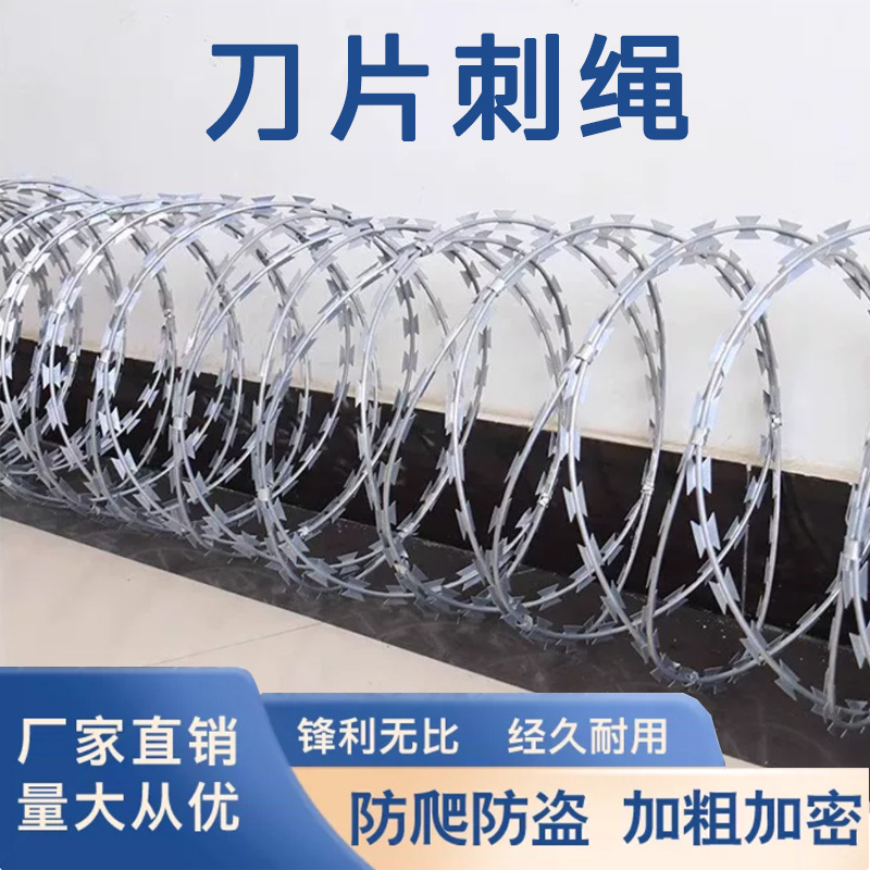 刺绳热镀锌防爬隔离防护网监狱围墙防攀爬刺网带刺铁丝防盗刺绳