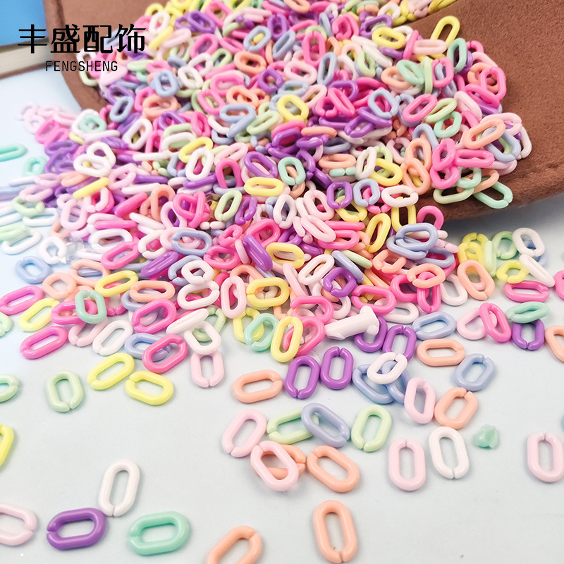 9*14mm Macaron plastic chain mask chain DIY mobile phone chain acrylic bag hanging candy color hand chain