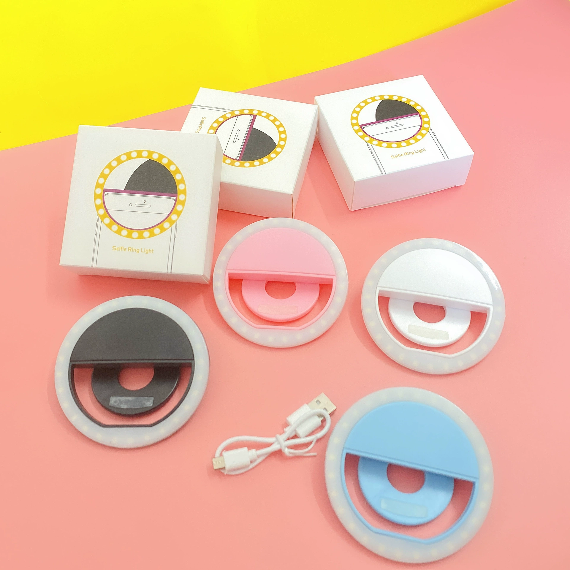 Подсветка для телефона, кольцо с USB-зарядкой, мигающая лампа