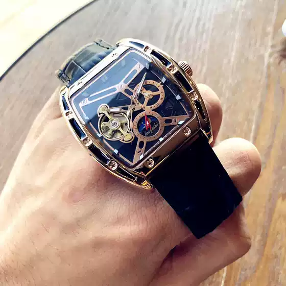 2025 New Richard Mille Style High-End Fashion Trend Barrel-Shaped Skeleton Mechanical Watch for Men