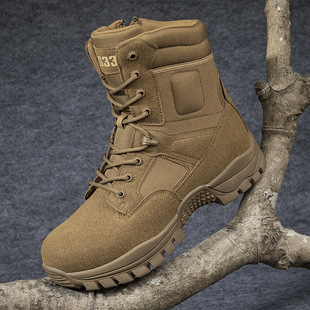 Cross-Border Large Size Boots Men's Outdoor Field Boots High-Top Outdoor Military Boots Amazon Men's Boots Wear-Resistant Hiking Shoes Boots