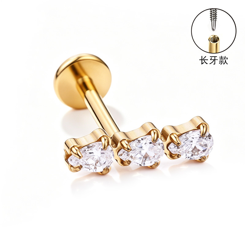 Labret stud lip piercing jewelry styling detail