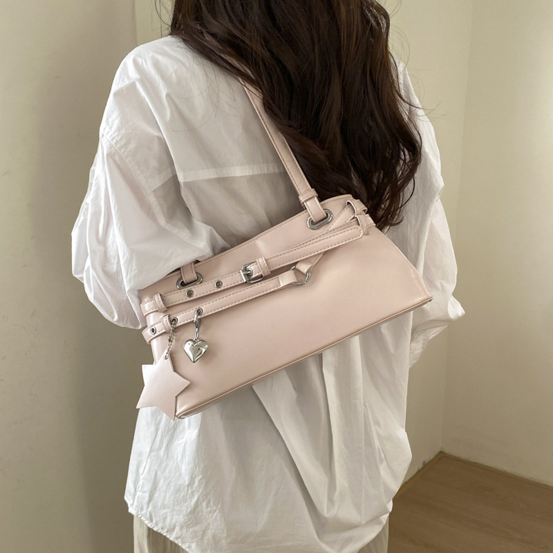 Luxury Large Capacity Retro Red Shoulder Bag For Women, Versatile 2026 New Arrival Niche Crossbody Handbag Baguette Bag - Thumbnail 3