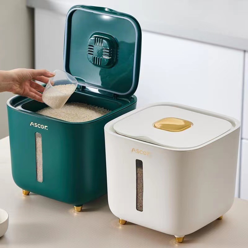 Japanese-style home kitchen insect-proof and moisture-proof rice storage box rice flour rice storage bucket sealed bucket 20 catties miscellaneous grain storage box