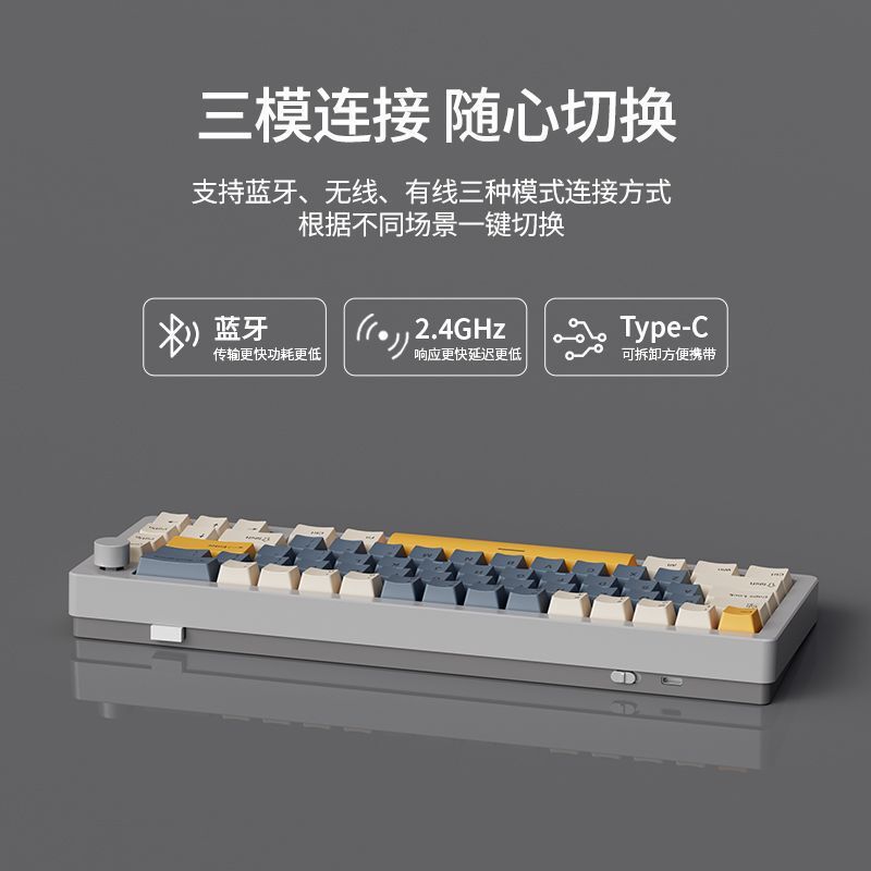 Elvis Presley GK66 カスタマイズされたメカニカルキーボードワイヤレス Bluetooth 3 モードフルキーノーマッピング RGB アルミ塊ゲームオフィス|undefined